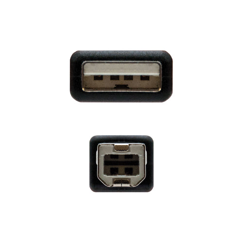Cable USB 2.0 Impresora, Tipo A/m-b/m 1M Negro Nanocable