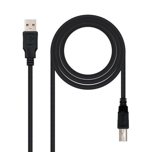 Cable USB 2.0 Impresora, Tipo A/m-b/m 1M Negro Nanocable