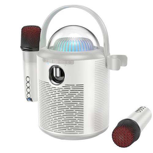 Hoco Bs59 Altavoz Bluetooth Karaoke Con 2 Micros Cold Gray