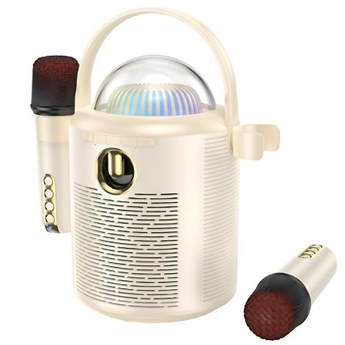 Hoco Bs59 Altavoz Bluetooth Karaoke Con 2 Micros Beige
