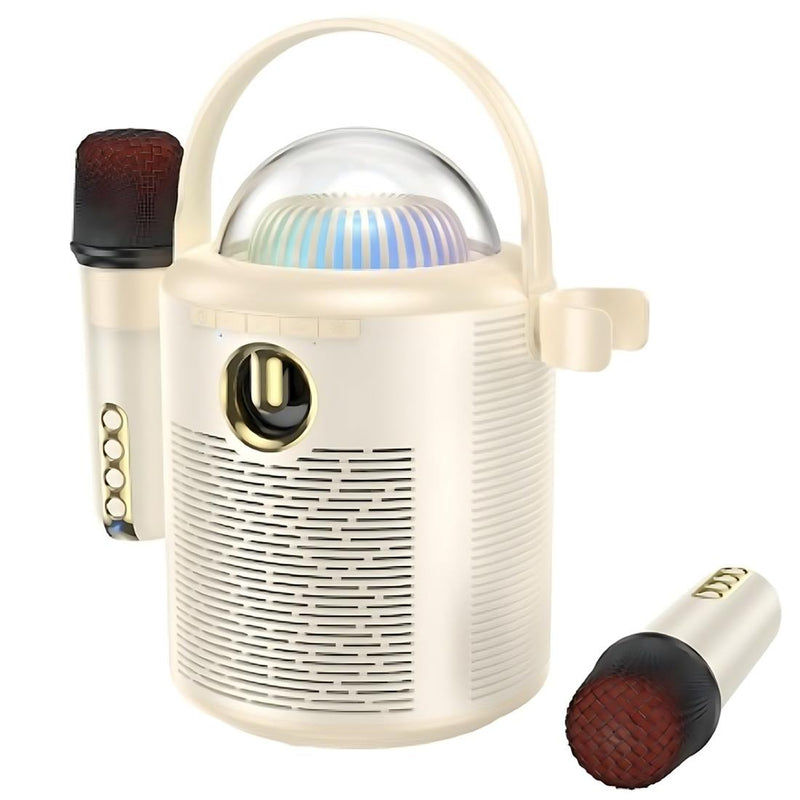 Hoco Bs59 Altavoz Bluetooth Karaoke Con 2 Micros Beige