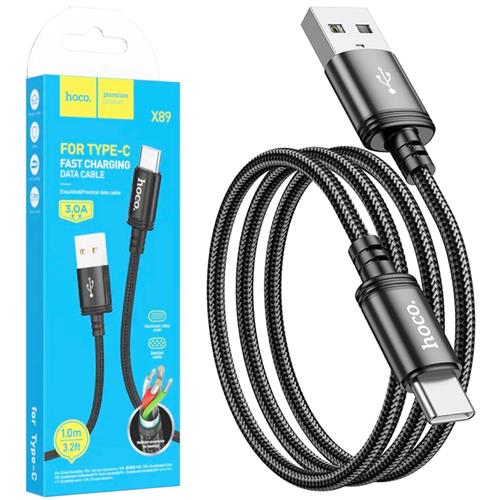Hoco X89 Cable Usb-a A USB-C 3.0A Negro 1 Metro