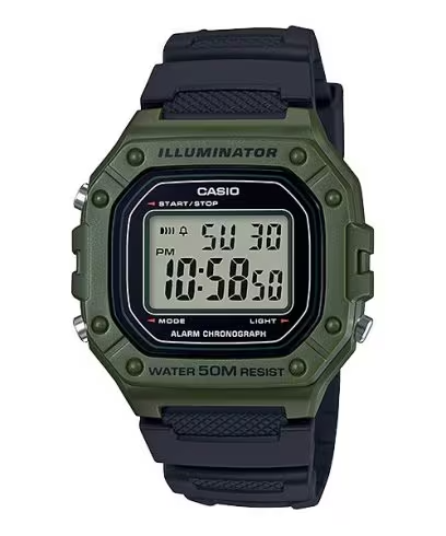 Casio Collection W-218H-3AVEF – Digital Sports Watch (45mm, Green)