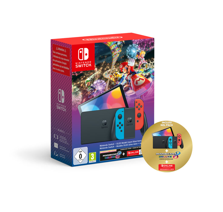 Switch Modelo Oled Azul Neon/rojo Neon + Mario Kart 8 Deluxe