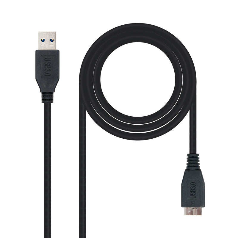 Cable USB - Nanocable 10.01.1101-BK, USB 3.2, Usb-a, Negro