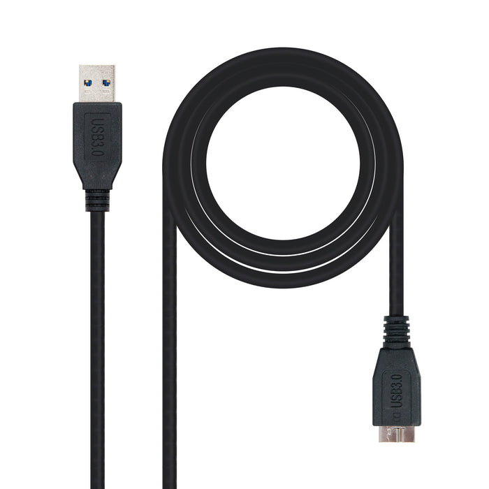 Cable USB - Nanocable 10.01.1101-BK, USB 3.2, Usb-a, Negro