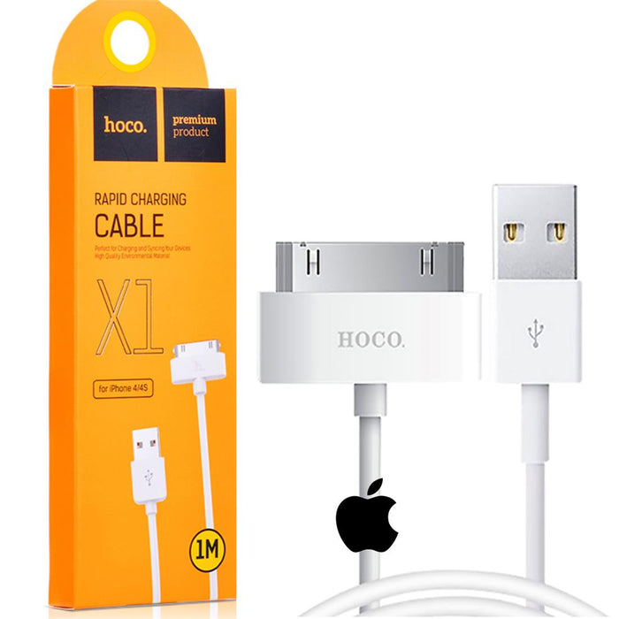 Cable USB Compatible Apple 30 Pin 1 M Hoco X1 Blanco