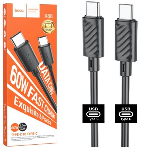 Hoco X88 Gratified 60W Cable USB-C A 1 Metro Negro