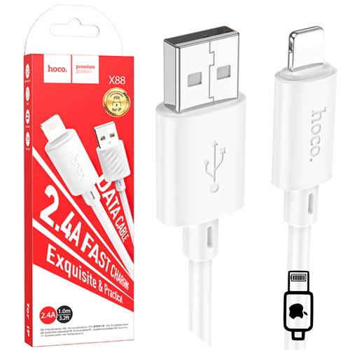 Hoco X88 Gratified Cable USB A Lightning 1 Metro Blanco