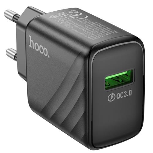 Hoco Cs21a Rich Single Port Qc3.0 Cargador Eu Black