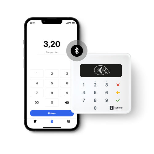 Sumup Air Lector De Tarjetas De Crédito Portátil Bluetooth Para