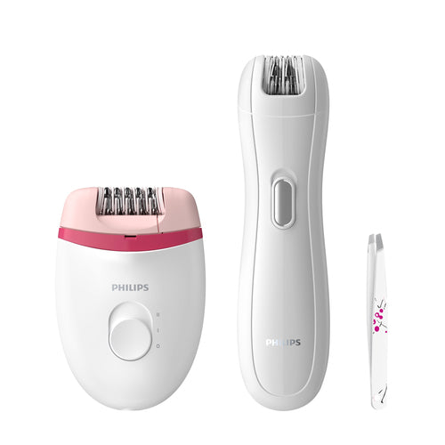 Pack Depiladora + Depiladora Mini + Pinzas Philips Brp506/00