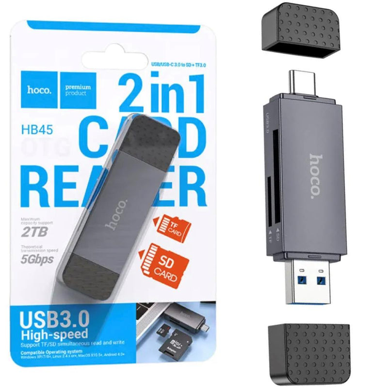 Hoco Hb45 Spirit Lector Para Sd Y Micro Sd Conexión USB Y USB-C
