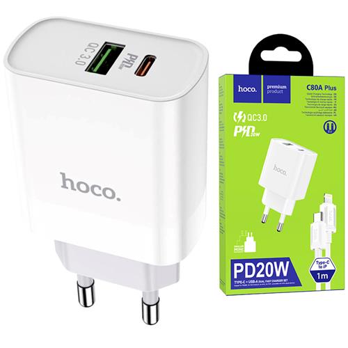 Hoco C80a Plus Rápido Usb-ausb-c20w Qc3.0+cable Lightning