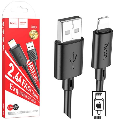 Cable USB A Lightning 1 Metro Hoco X88 Negro