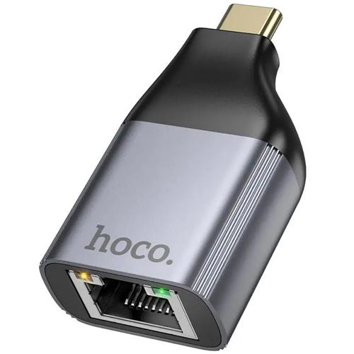 Adaptador USB-C A Rj45 Red Hoco Ua35 Gris Metal