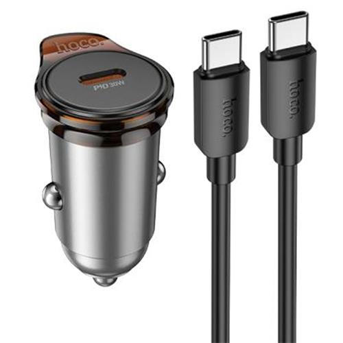 Cargador Coche USB-C 30W Hoco Nz16 Con Salida + Cable USB-C