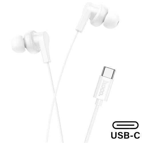 Hoco M114 Auricular Con Micrófono Y Conexión USB-C Blanco