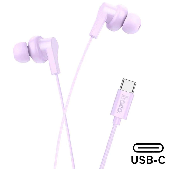 Hoco M114 Auricular Con Micrófono Y Conexión USB-C Púrpura