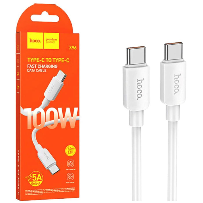 Cable USB-C A USB-C 100W Carga Rápida Hoco X96 1 Metro Blanco
