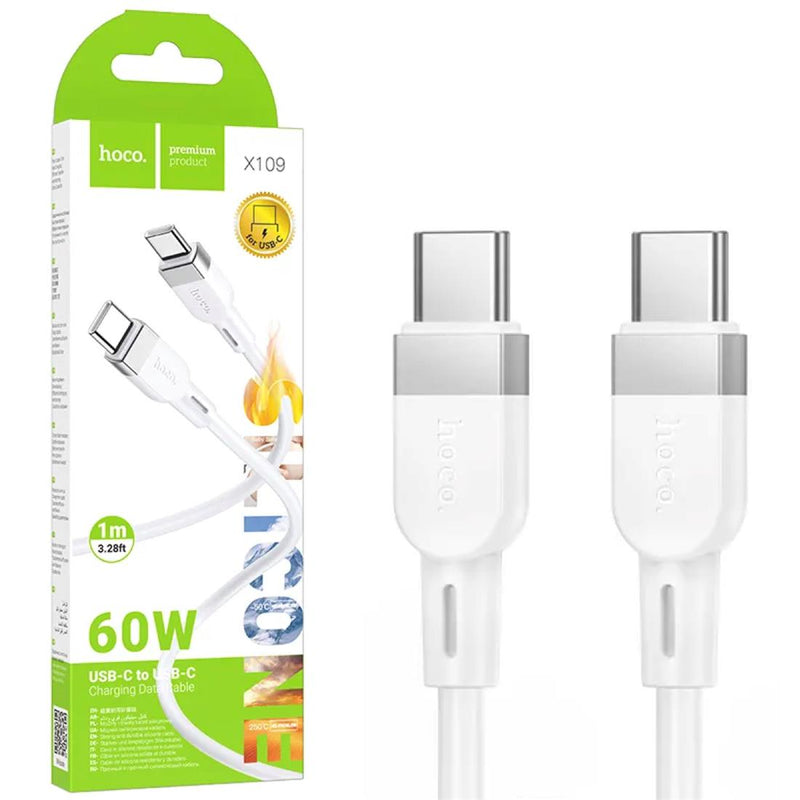 Cable USB-C A USB-C 60W 1 Metro Blanco Hoco X109