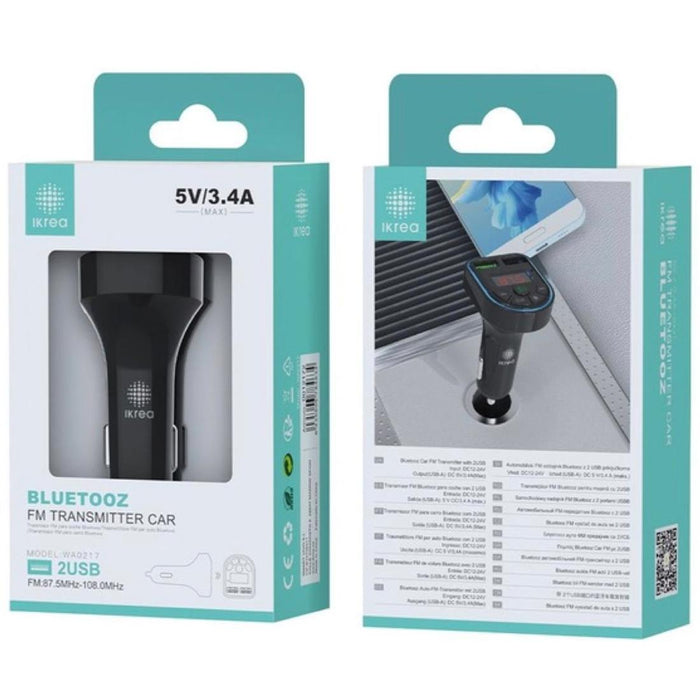 Transmisor Fm Con Bluetooth Ikrea Wa0217 Con Cargador 18W