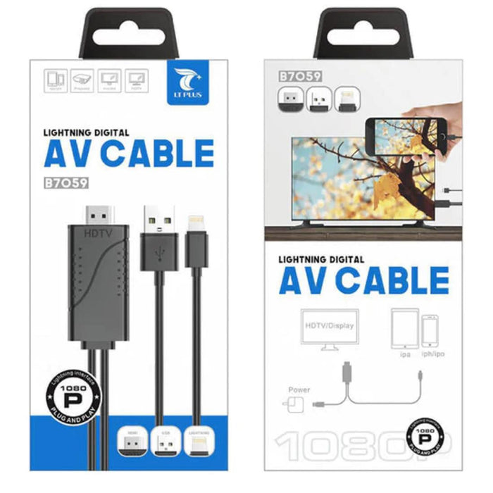 Cabo Lt Plus B7059 | Adaptador 3 Em 1 Lightning Para HDMI 1080P