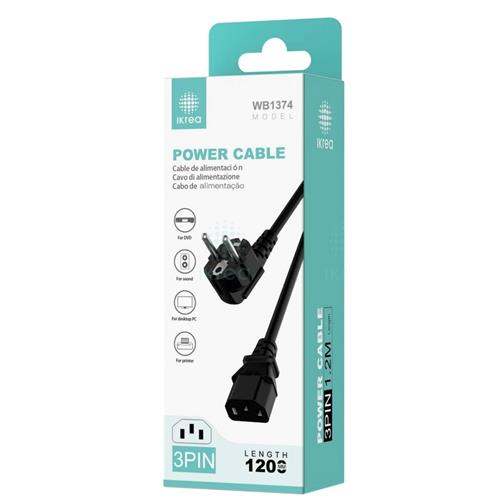 Ikrea Wb1374 Cable De Alimentación 3 Pines 1.2M