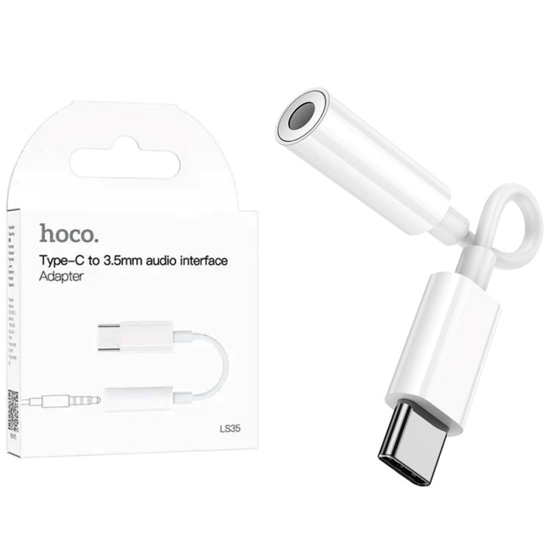 Adaptador USB-C A Jack 3.5MM Hoco Ls35 Blanco