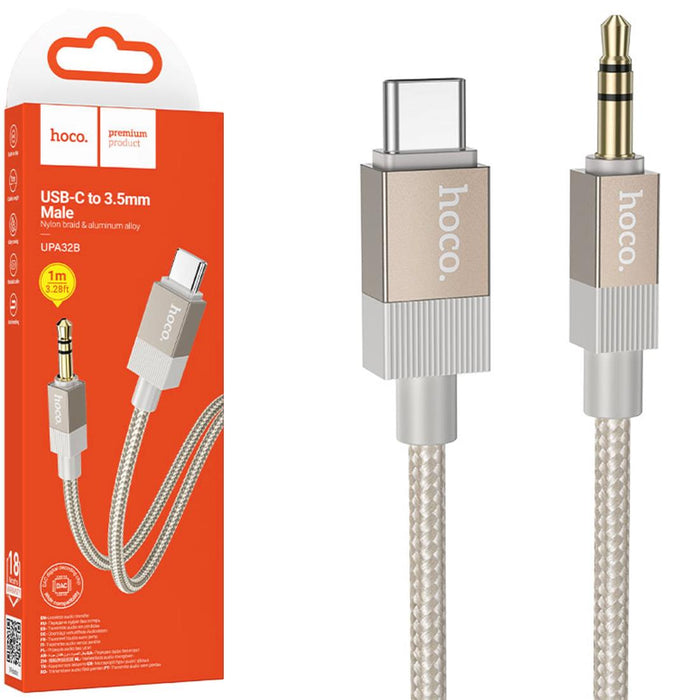 Hoco Upa32b Cable USB-C A Jack 3.5MM 1 Metro Dorado