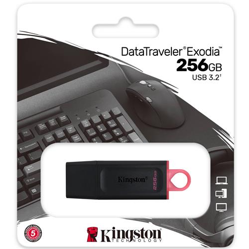 Memoria USB 3.2 256GB Kingston Datatraveler Exodia Negro