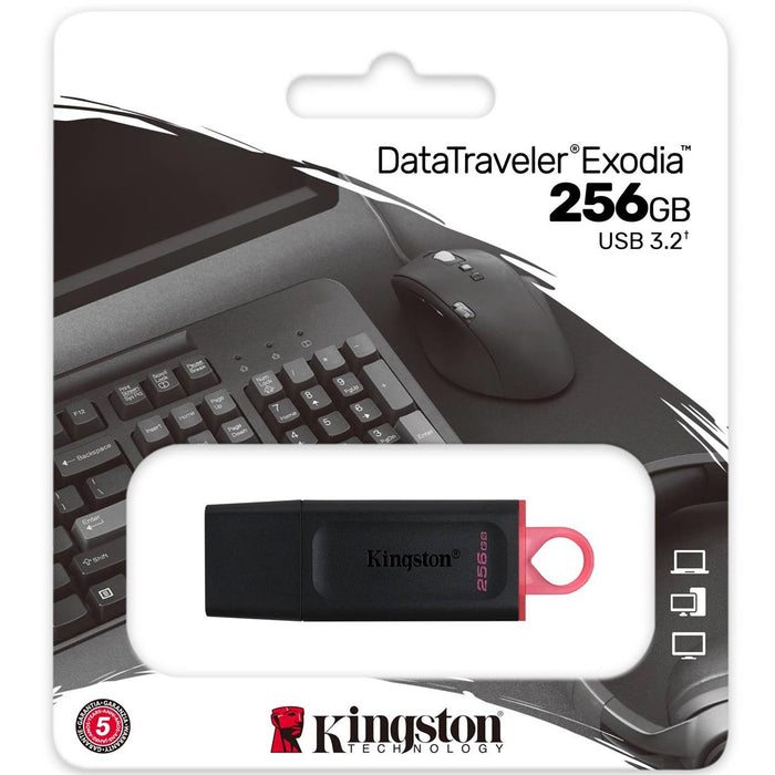 Memoria USB 3.2 256GB Kingston Datatraveler Exodia Negro