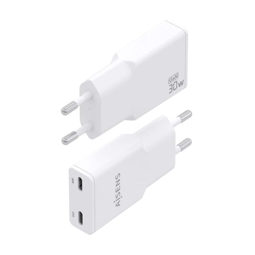 Cargador Gan Ultra Delgado 30W, 2XUSB-C Pd3.0 Qc4.0, Blanco