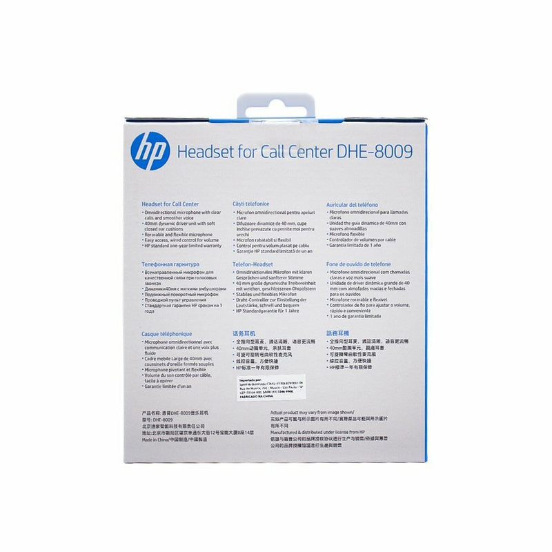 Audífonos Hp Dhe-8009 Call Center Jack 3.5MM Negro