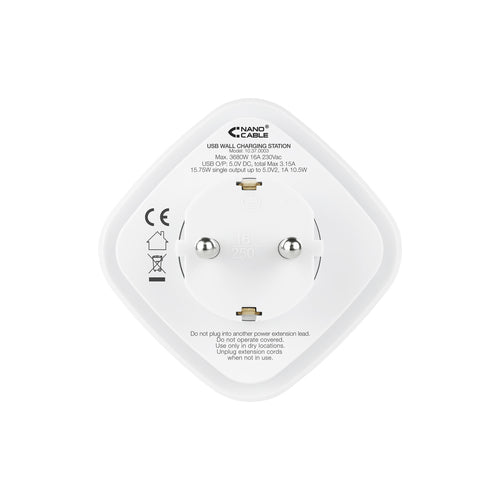 Cargador USB Nanocable Con Enchufe Integrado