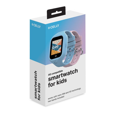 Celly Smartwatche Kids 4G 2 Correas Azul Y Rosa