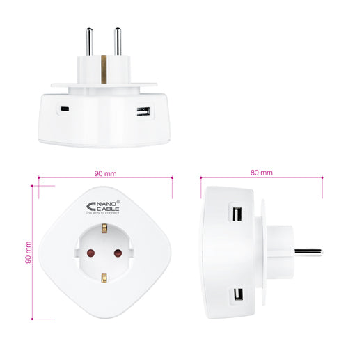 Cargador USB Nanocable Con Enchufe Integrado