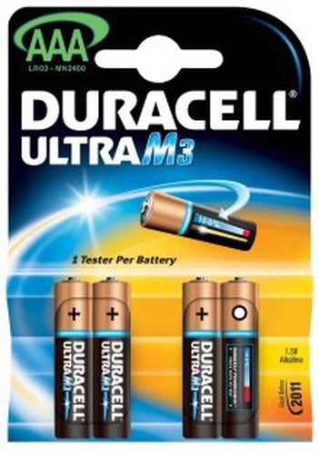Pila Alcalina Lr03 Aaa 1,5V Ultra Power Duracell 4 Pz