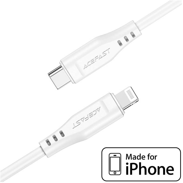 Acefast C3-01 Cable USB-C - Lightning Certificado 1.2M Blanco