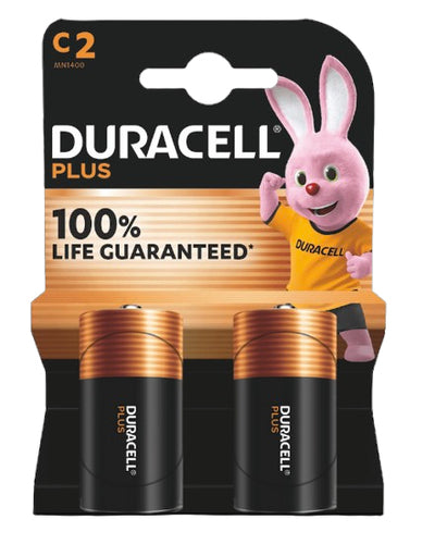 Pilas Alcalinas C Duracell Plus, Paquete De 2