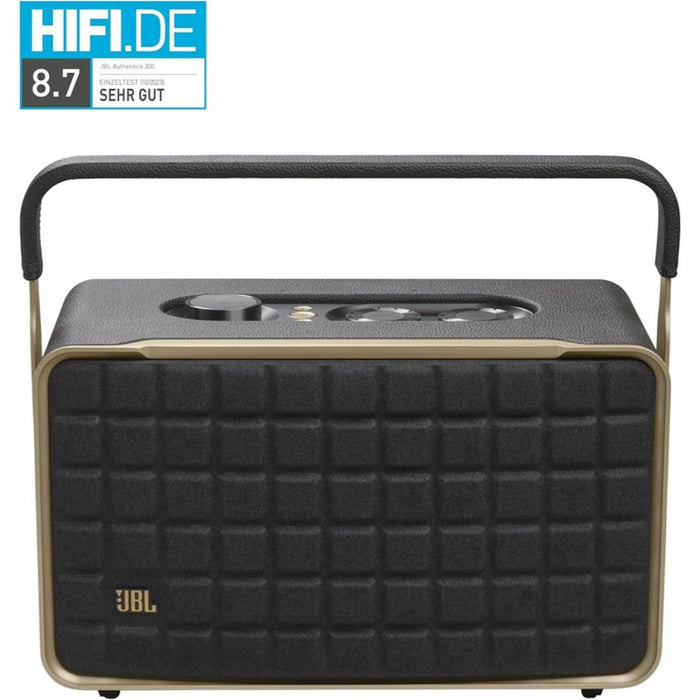 JBL Authentics 300 Wireless Smart Speaker with Wi-Fi, Bluetooth & Voice Assistant – Black
