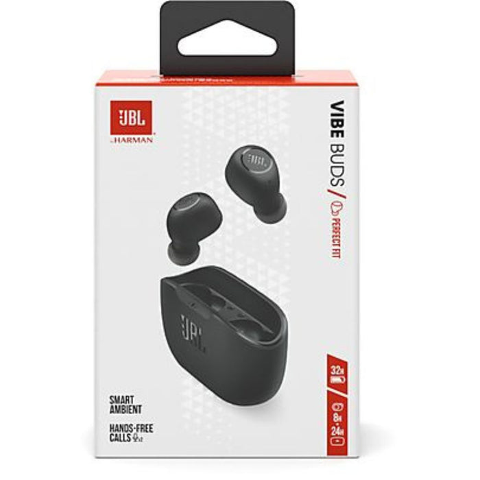 JBL Vibe Buds True Wireless Earbuds – Black | Pure Bass, 25H Battery, IPX4, Mic