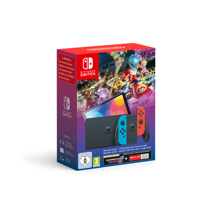 Switch Modelo Oled Azul Neon/rojo Neon + Mario Kart 8 Deluxe
