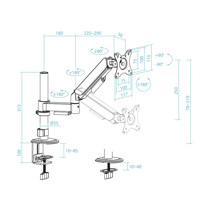 Db1532tnr-b Soporte De Mesa TV Monitor Tooq Db1532tnr-b 17-32 1