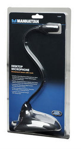 Manhattan, Gooseneck Desktop Microphone With Mute Switch