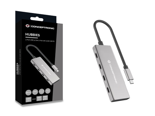 Hubbies16g 4-PORT USB 3.2 Gen 2 Hub, 10GBPS, USB-C