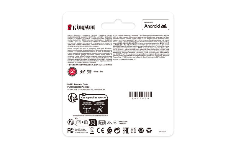 Memoria Micro Sdxc 128GB Kingston C10 + Adaptador Plus 150MB/S