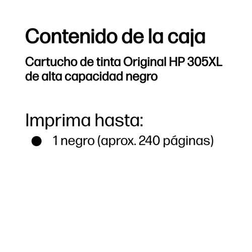 Cartucho 3YM62AE 305XL Negro Hp Deskjet 2710 / 2720