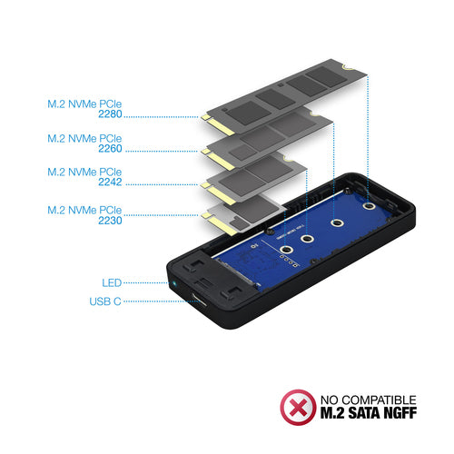 Tooq Tqe-2280b Caja Externa Para Disco Ssd M.2