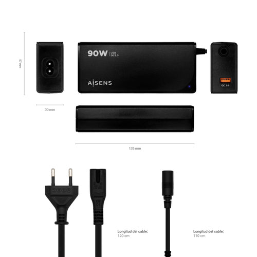 Aisens – Aslc-90wauto-bk Cargador 90W